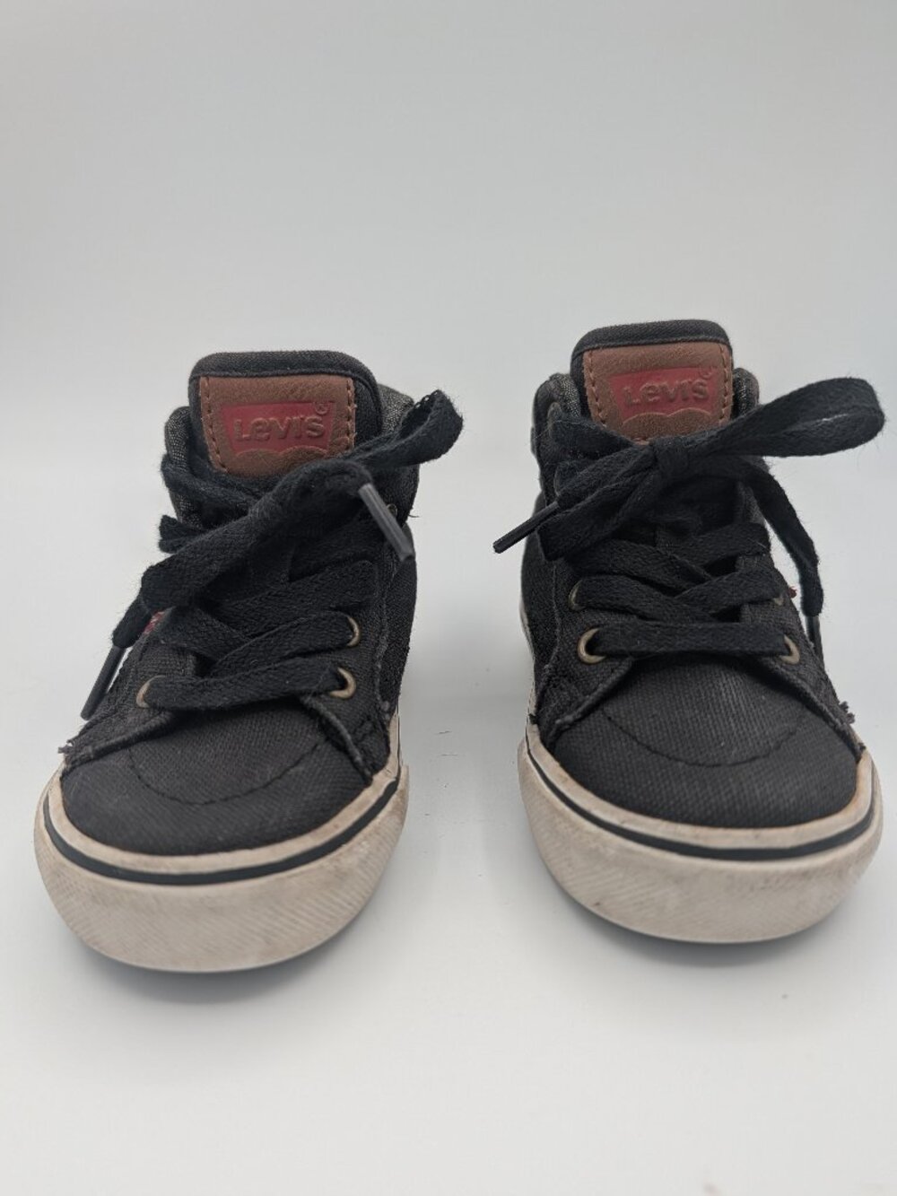 Levi's Toddler High Top Sneakers Black Canvas Shoes Size 5